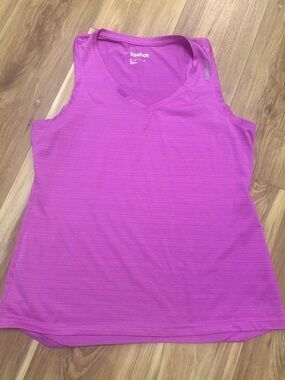 Reebok Women's Bright Pink V-Neck Performance Tank